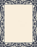 Dark Floral Scroll Border Design Rug