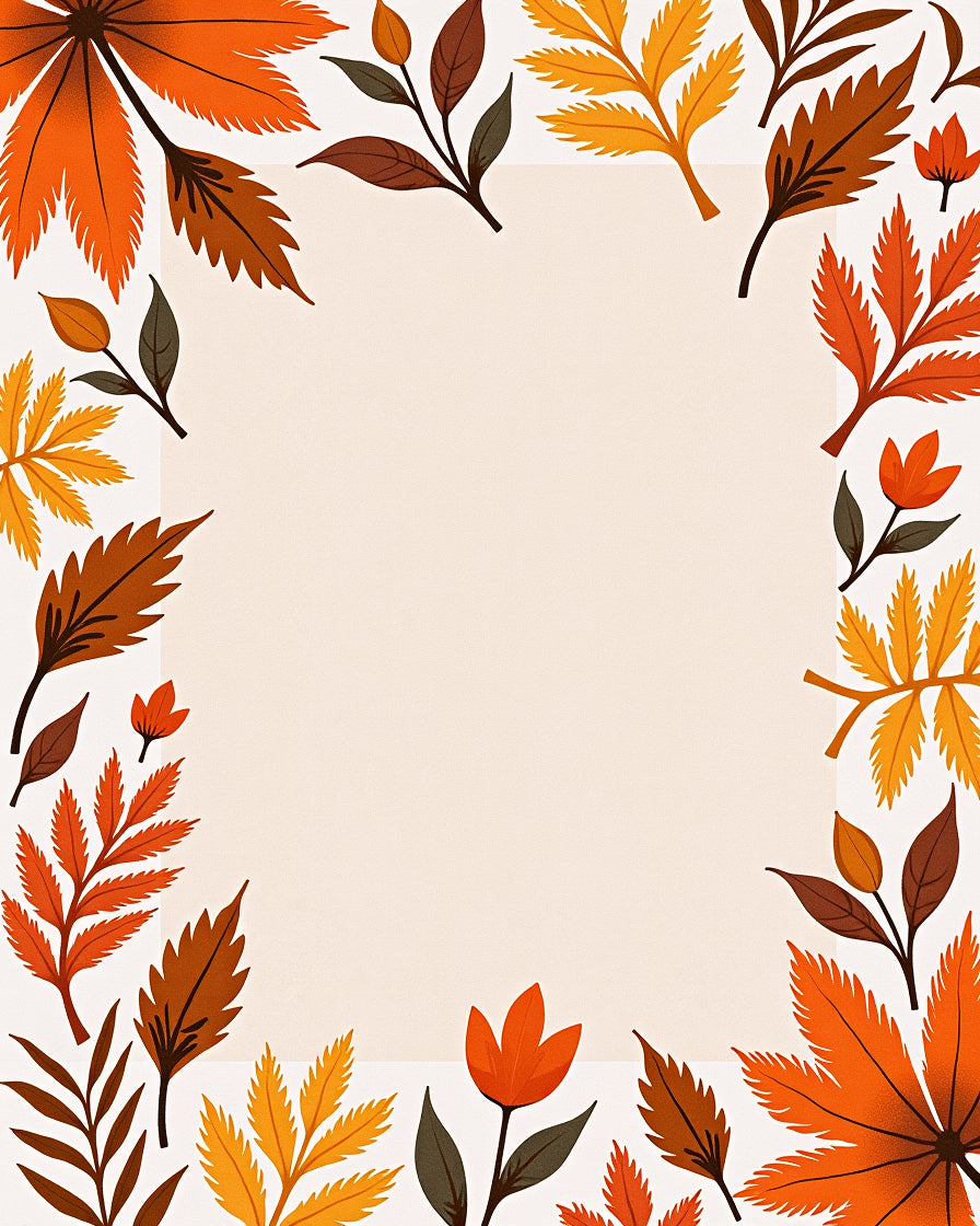 Autumn Leaves Floral Pattern Design Rug