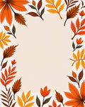 Autumn Leaves Floral Pattern Design Rug