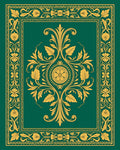 Elegant Green Floral Scroll Pattern Rug