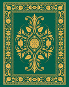 Elegant Green Floral Scroll Pattern Rug