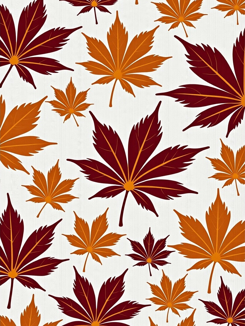 Autumn Maple Leaf Repeating Pattern Rug