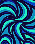 Aqua Blue Swirl Abstract Pattern Rug