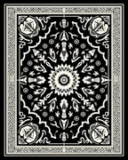 Intricate Floral Sunburst Pattern Rug