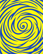 Vibrant Yellow Swirl Pattern Rug