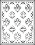 Intricate Scrollwork Floral Pattern Rug