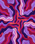 Vibrant Swirling Lines Abstract Art Rug