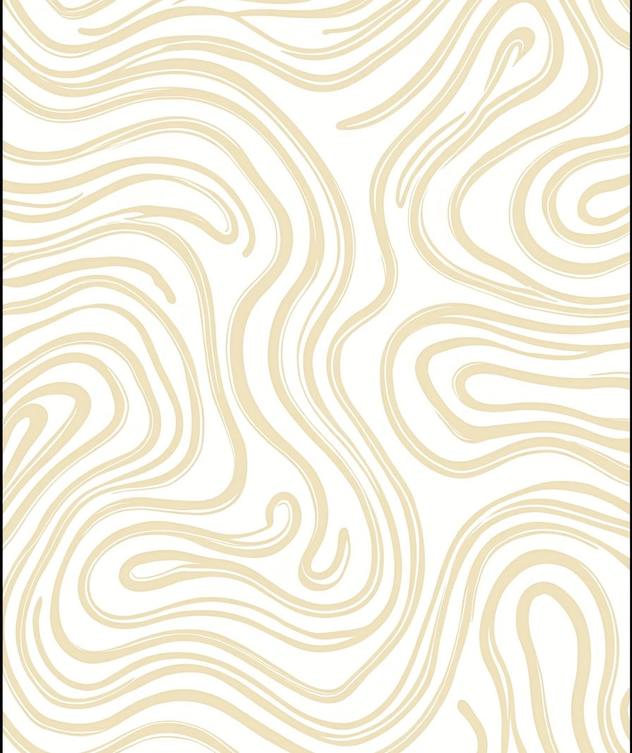 Cream Swirl Abstract Gentle Pattern Rug