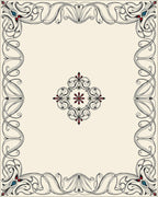 Art Nouveau Floral Border Design Rug