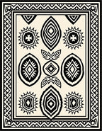Bold Geometric Sunburst Eye Pattern Rug