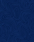 Deep Blue Contour Line Art Rug