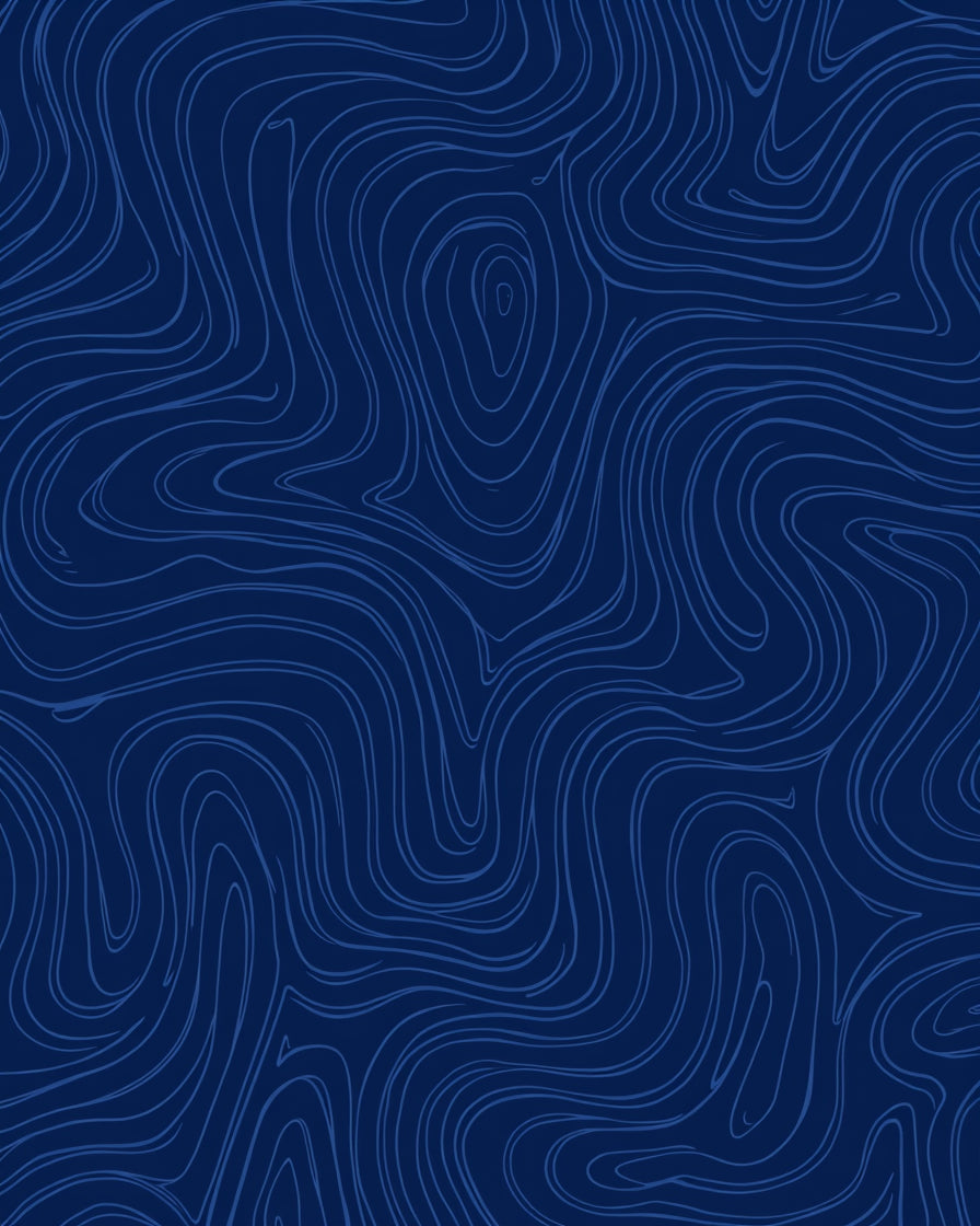Deep Blue Contour Line Art Rug