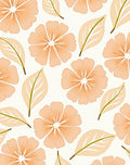Blooming Peach Floral Pattern Rug