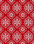 Classic Red White Damask Style Rug