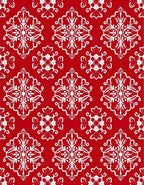 Classic Red White Damask Style Rug