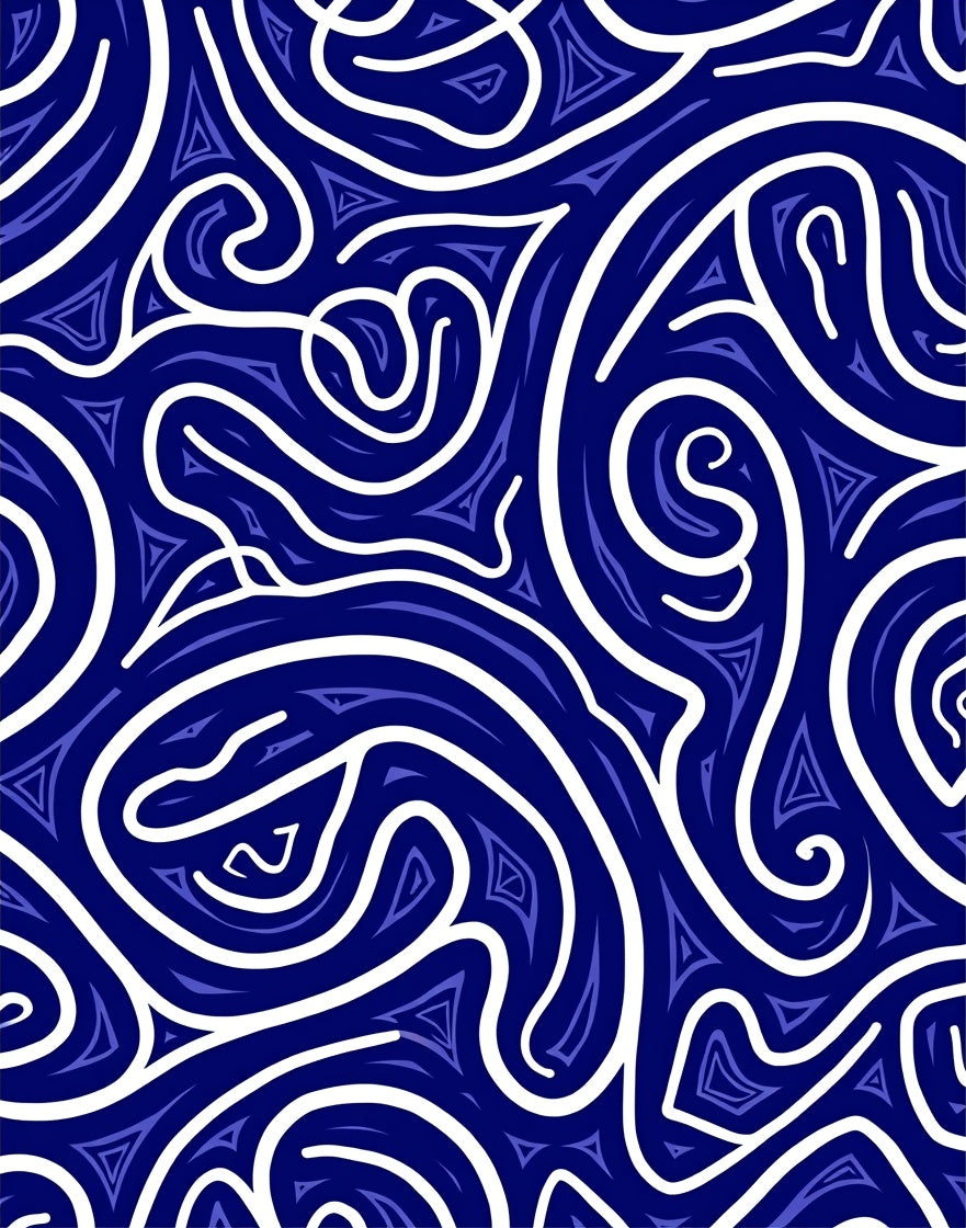 Abstract Swirl Pattern With Triangles Rug