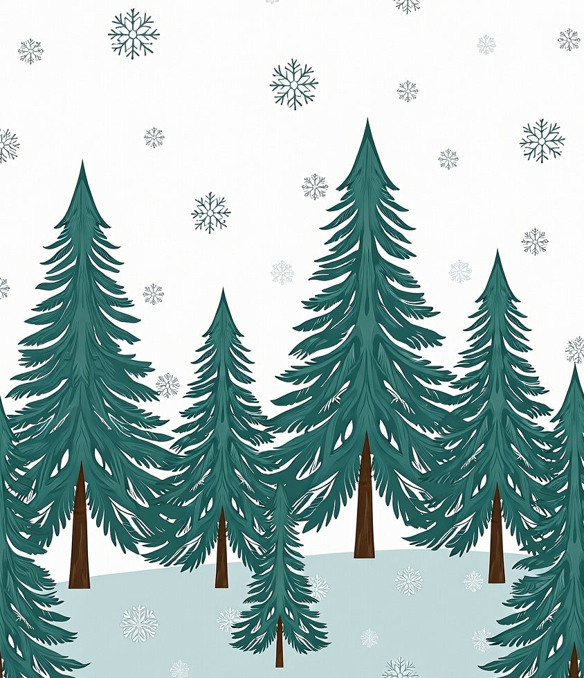 Winter Forest Snowflake Pattern Rug