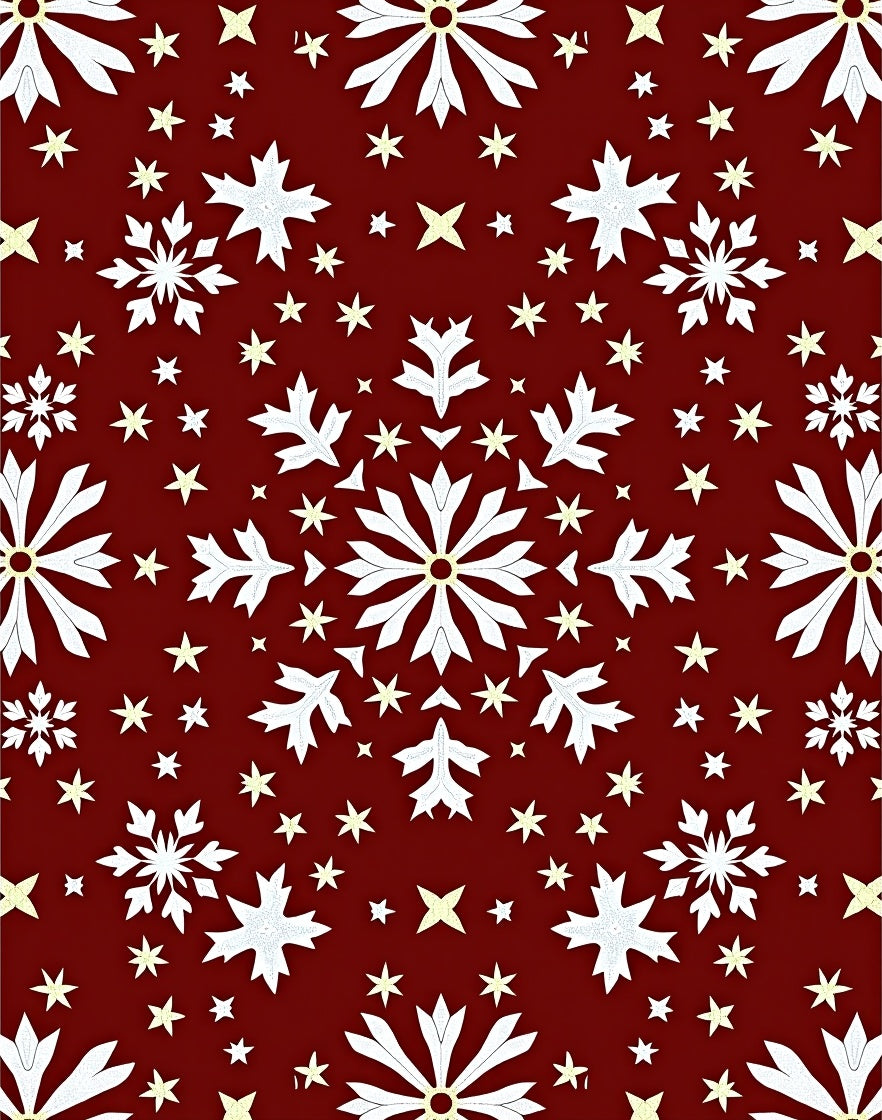 Winter Starburst Snowflake Pattern Rug