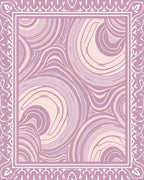 Pastel Swirl Marble Bordered Rug