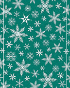 White Snowflake Pattern Teal Design Rug