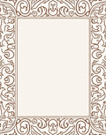 Elegant Scrollwork Ornamental Border Design Rug