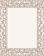 Elegant Scrollwork Ornamental Border Design Rug