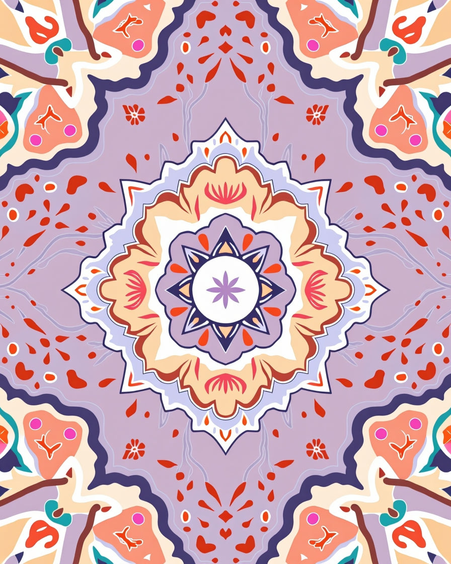 Vibrant Mandala Geometric Pattern Rug