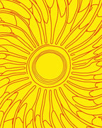 Concentric Sun Rays Pattern Rug
