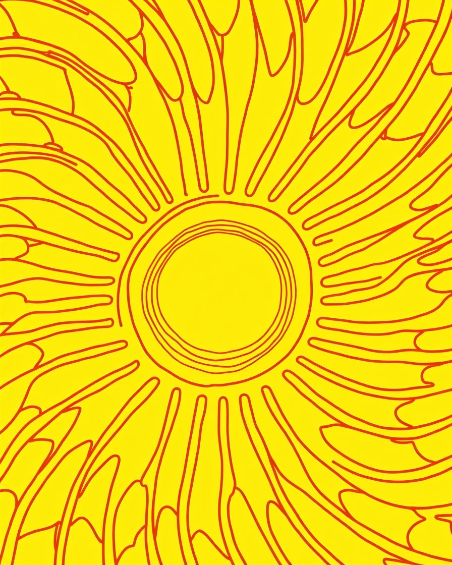 Concentric Sun Rays Pattern Rug