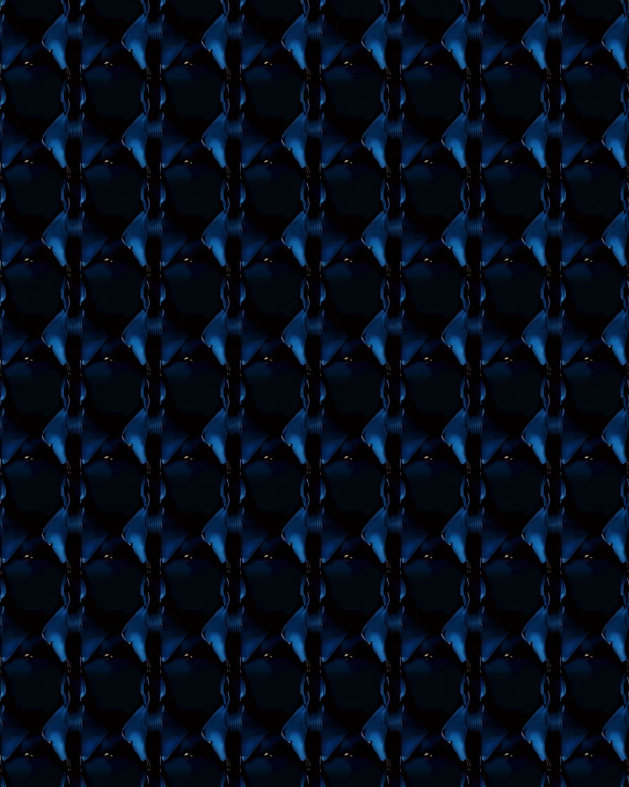 Deep Blue Glossy Diamond Pattern Rug