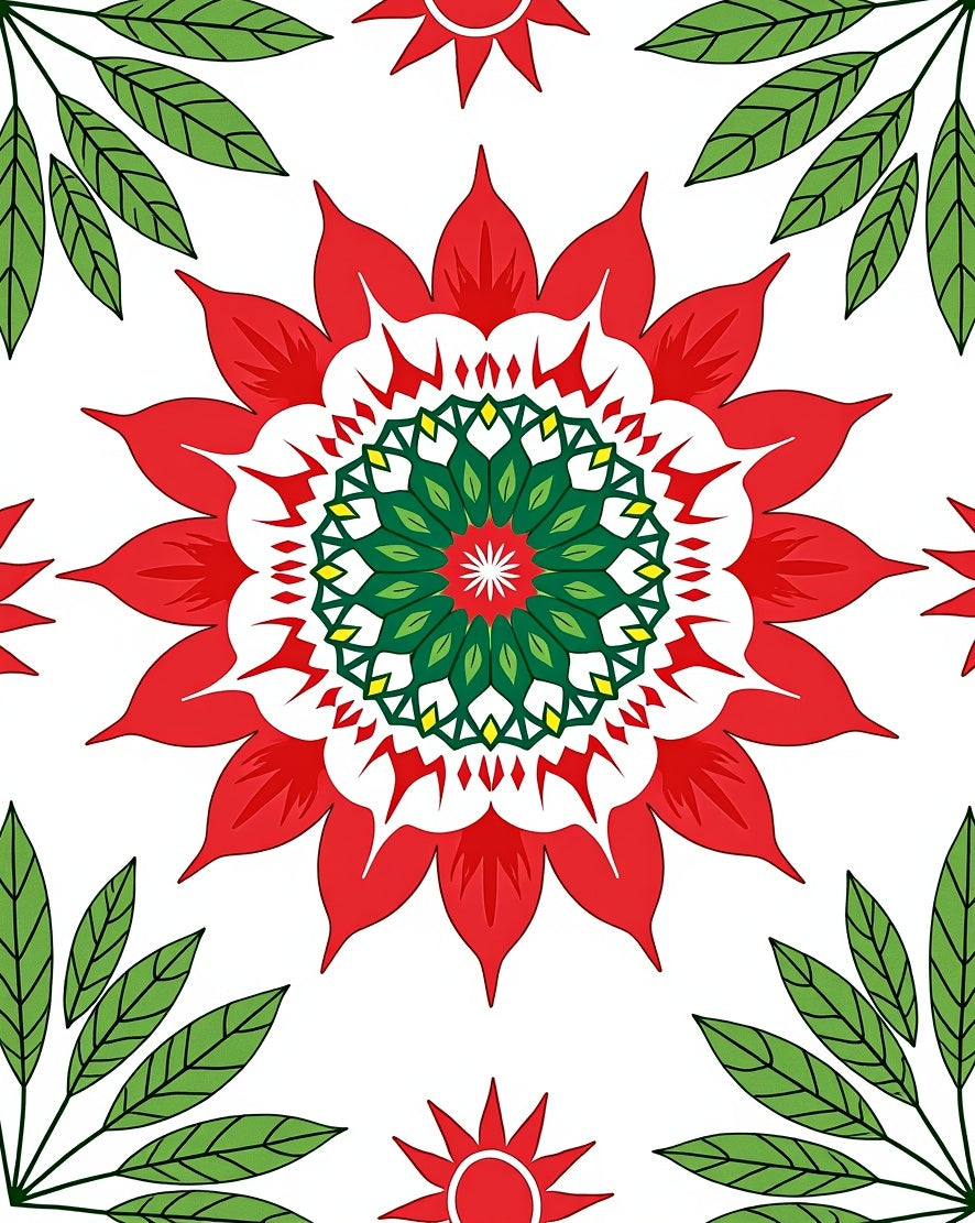 Bold Floral Medallion Pattern Rug