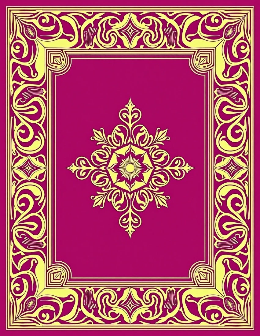Ornate Floral Patterned Pink Rug