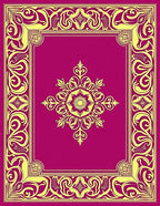 Ornate Floral Patterned Pink Rug
