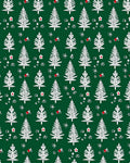 White Evergreen Forest Pattern Rug