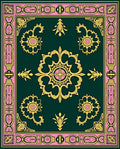 Ornate Floral Medallion Pattern Rug