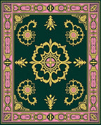 Ornate Floral Medallion Pattern Rug