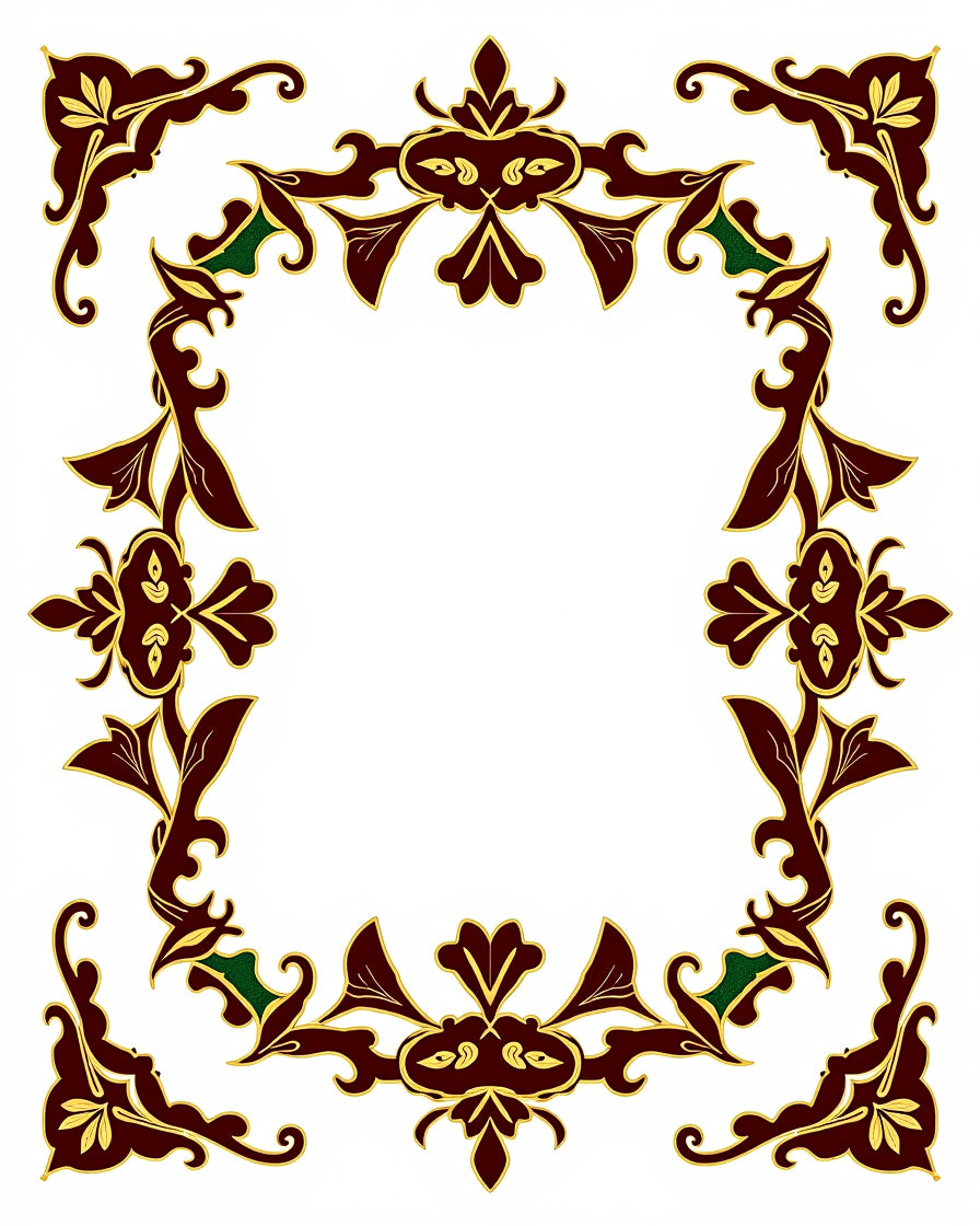 Ornate Floral Scrollwork Design Rug