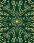 Golden Floral Sunburst Pattern Rug