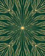 Golden Floral Sunburst Pattern Rug