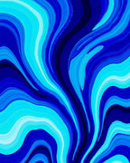 Blue Swirl Abstract Fluid Pattern Rug