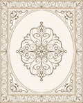 Ornate Floral Scroll Design Rug