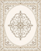 Ornate Floral Scroll Design Rug
