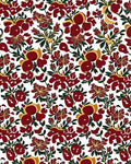 Deep Red Floral Pattern Rug