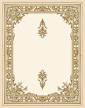 Ornate Scrollwork Cream Gold Frame Rug