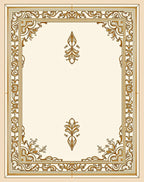 Ornate Scrollwork Cream Gold Frame Rug