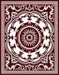 Dark Red Floral Medallion Pattern Rug