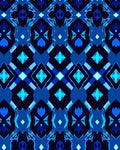 Royal Blue Geometric Diamond Pattern Rug