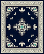 Elegant Scrollwork Floral Medallion Rug