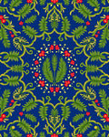 Rich Blue Floral Vine Garden Rug