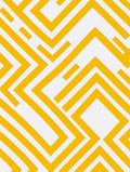 Yellow White Geometric Maze Pattern Rug